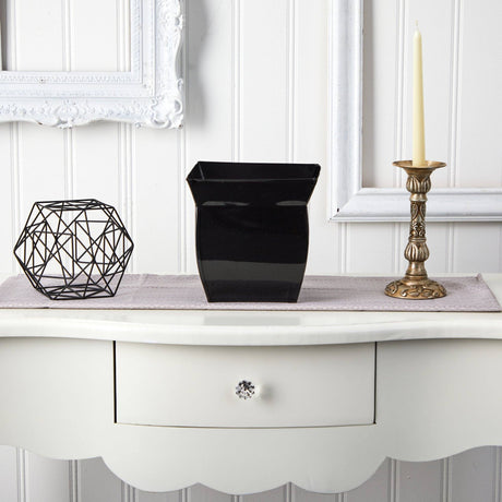 8” Fluted Metal Square Planter
