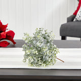 8” Frosted Eucalyptus Decorative Artificial Ball (Set of 3)-Parc Decor