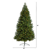 8’ Grand Teton Spruce Flat Back Tree with 280 Warm White LED Lights and 1208 Bendable Branches-Parc Decor