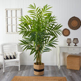8’ King Palm Artificial Tree in Handmade Natural Jute and Cotton Planter-Parc Decor