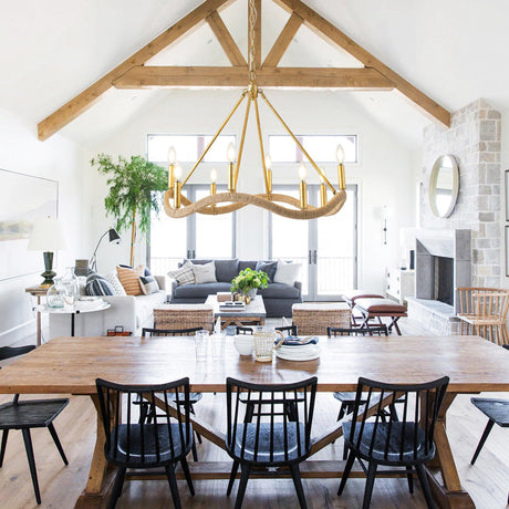 8-Light Golden Modern Candle Chandelier-Parc Decor