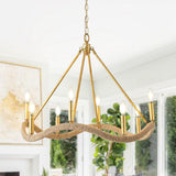 8-Light Golden Modern Candle Chandelier-Parc Decor