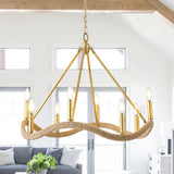 8-Light Golden Modern Candle Chandelier-Parc Decor