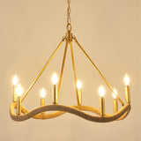 8-Light Golden Modern Candle Chandelier-Parc Decor