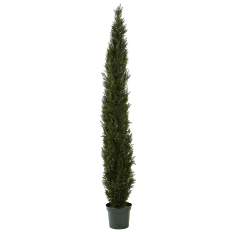 8' Mini Cedar Pine Tree w/4249 tips in 12” Pot (Two Tone Green)-Parc Decor