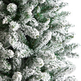 8’ Slim Flocked Montreal Fir Artificial Christmas Tree-Parc Decor