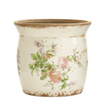 8” Tuscan Ceramic Floral Print Planter-Parc Decor