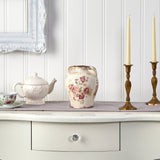 8” Tuscan Ceramic Floral Print Vase-Parc Decor