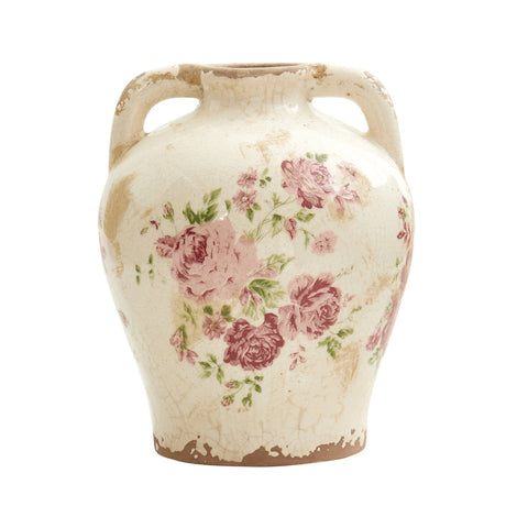 8” Tuscan Ceramic Floral Print Vase-Parc Decor