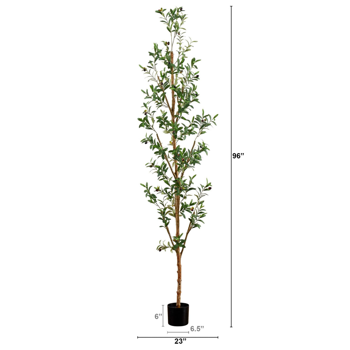 8' Artificial Olive Tree with Natural Trunk-Tree-Parc Decor