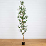 8' Artificial Olive Tree with Natural Trunk-Tree-Parc Decor