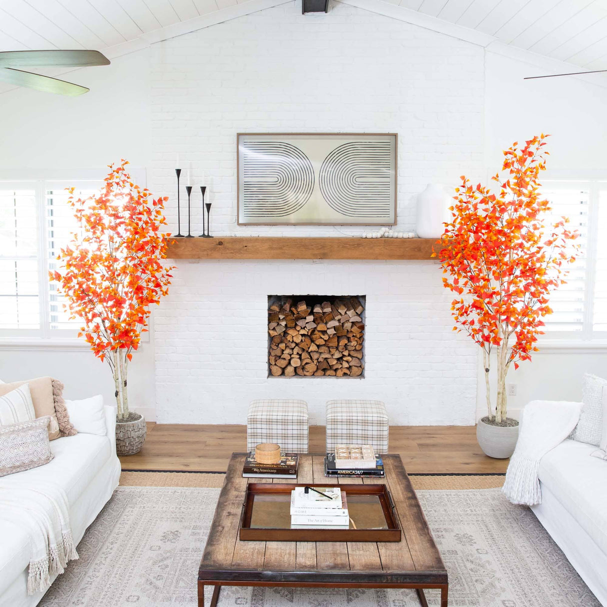 8’ Autumn Birch Artificial Fall Tree-Tree-Parc Decor