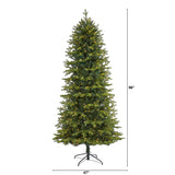 8’ Belgium Fir “Natural Look” Artificial Christmas Tree with 650 Clear LED Lights-Christmas Tree-Parc Decor
