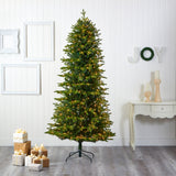 8’ Belgium Fir “Natural Look” Artificial Christmas Tree with 650 Clear LED Lights-Christmas Tree-Parc Decor