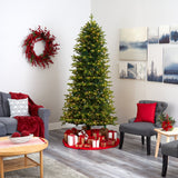 8’ Belgium Fir “Natural Look” Artificial Christmas Tree with 650 Clear LED Lights-Christmas Tree-Parc Decor