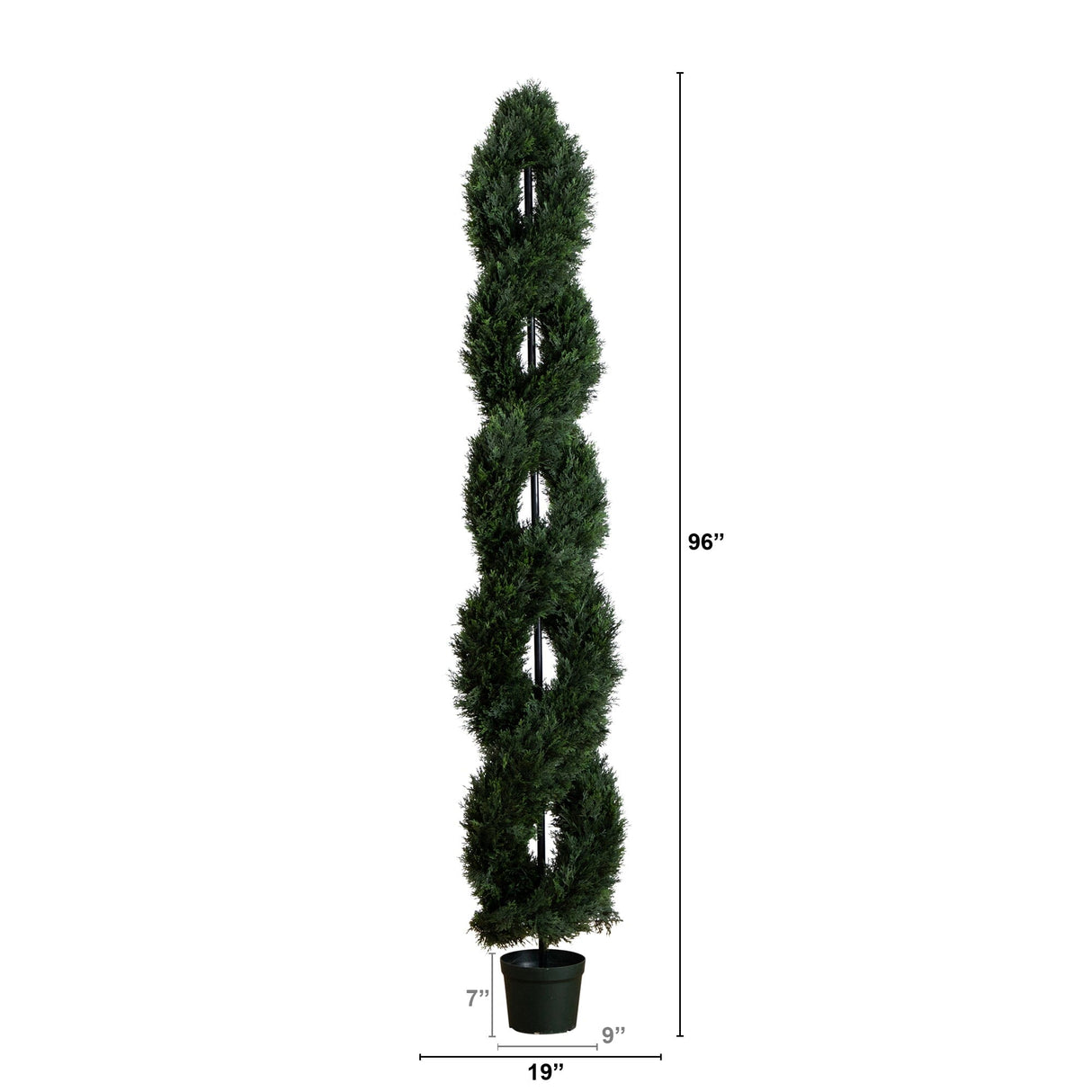 8’ Double Pond Cypress Spiral Topiary UV Resistant (Indoor/Outdoor)-Tree-Parc Decor