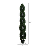 8’ Double Pond Cypress Spiral Topiary UV Resistant (Indoor/Outdoor)-Tree-Parc Decor