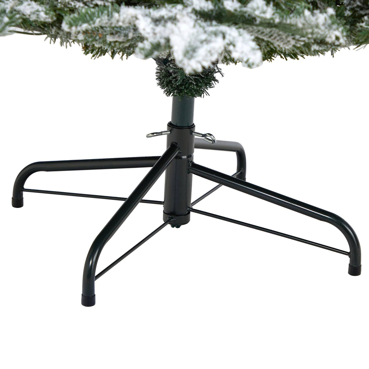 8’ Flocked North Carolina Fir Artificial Christmas Tree with 650 Warm White Lights and 2593 Branches-Christmas Tree-Parc Decor