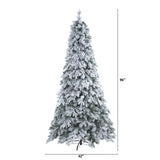 8' Flocked Vermont Mixed Pine Artificial Christmas Tree with 600 LED Lights-Christmas Tree-Parc Decor