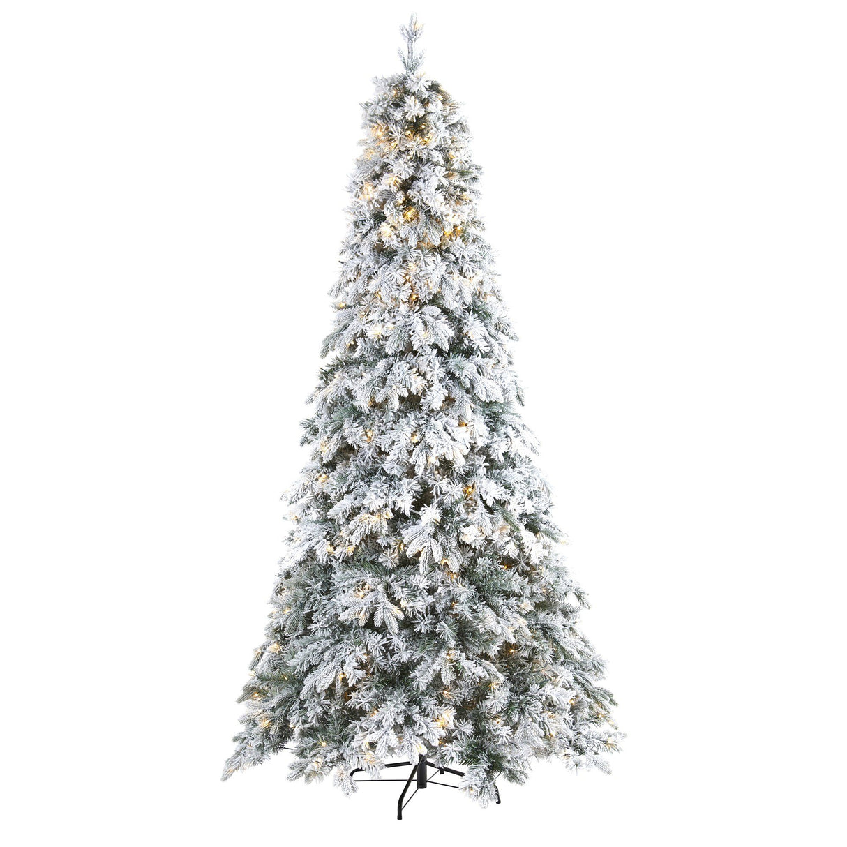 8' Flocked Vermont Mixed Pine Artificial Christmas Tree with 600 LED Lights-Christmas Tree-Parc Decor