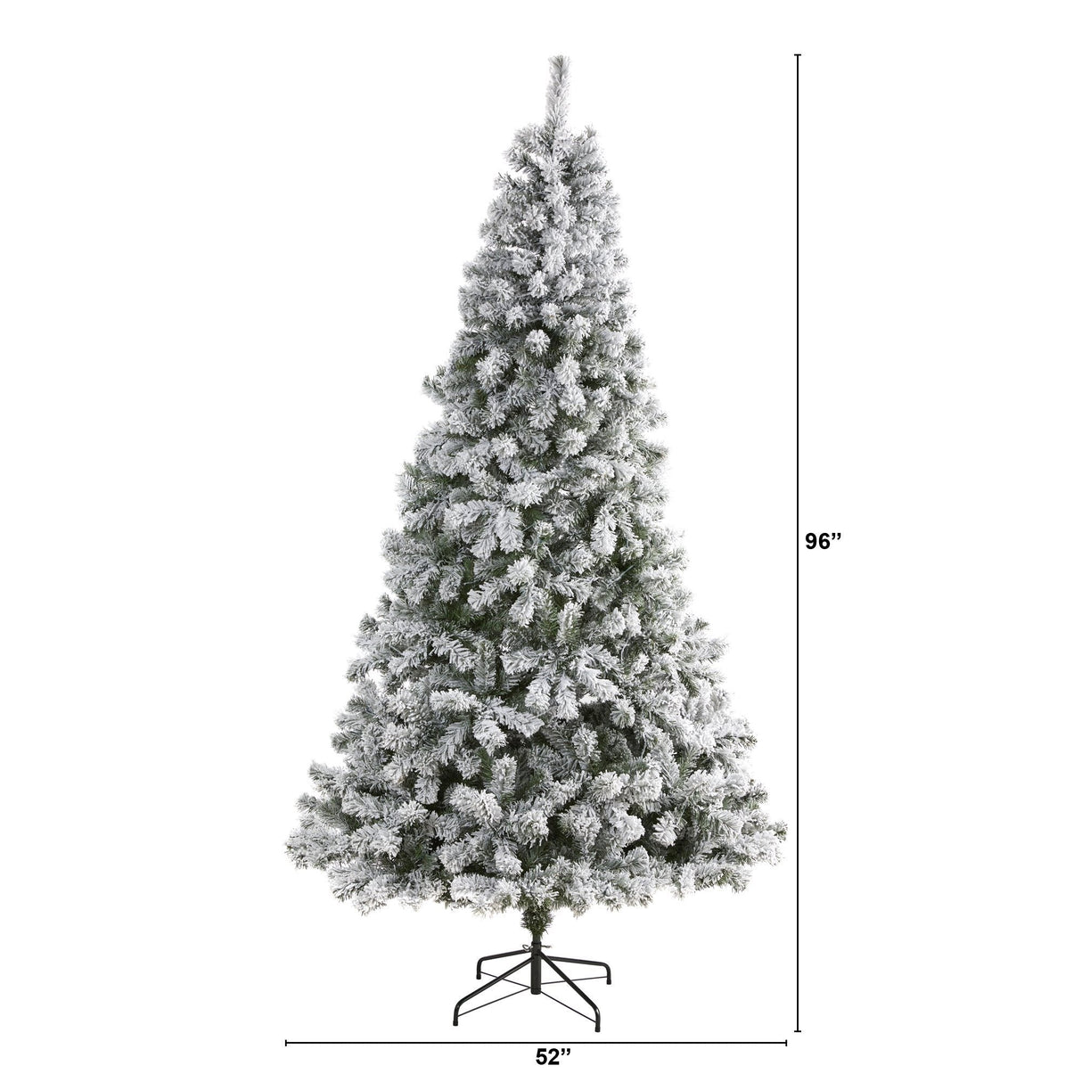 8' Flocked West Virginia Fir Artificial Christmas Tree-Christmas Tree-Parc Decor