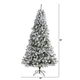 8' Flocked West Virginia Fir Artificial Christmas Tree-Christmas Tree-Parc Decor