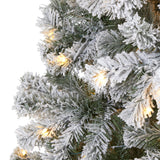 8' Flocked West Virginia Fir Artificial Christmas Tree with 500 Clear LED Lights-Christmas Tree-Parc Decor