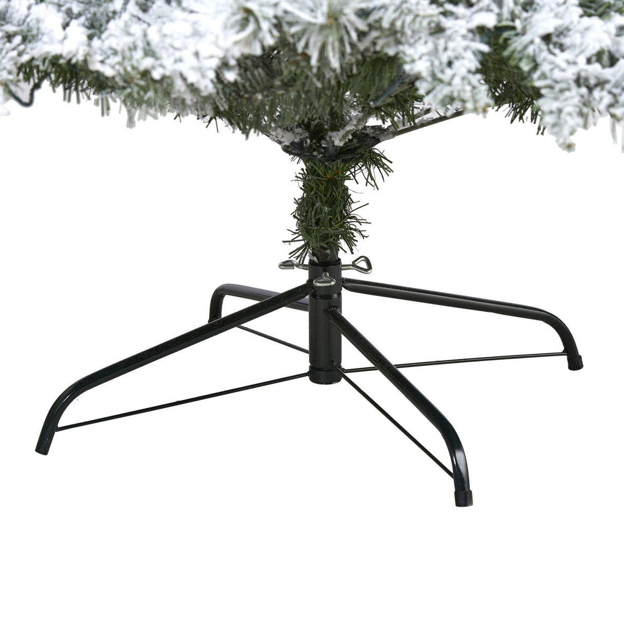 8' Flocked White River Mountain Pine Artificial Christmas Tree with Pinecones and 500 Clear LED Lights-Christmas Tree-Parc Decor