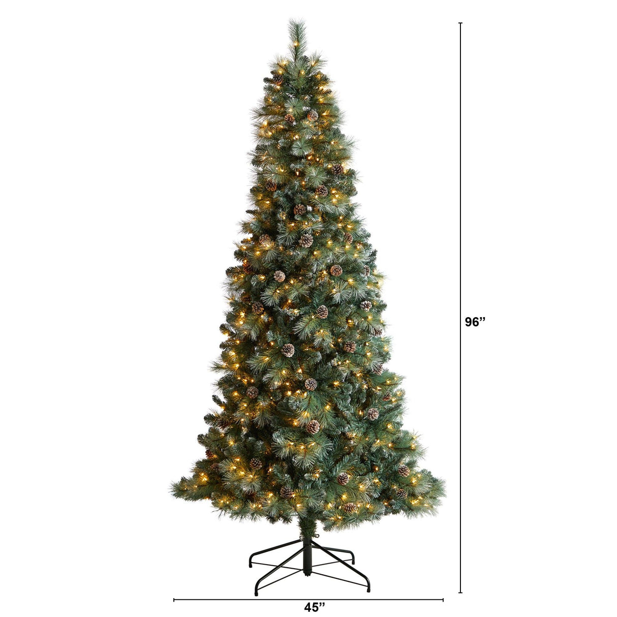 8’ Frosted Tip British Columbia Mountain Pine Artificial Christmas Tree-Christmas Tree-Parc Decor