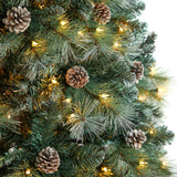 8’ Frosted Tip British Columbia Mountain Pine Artificial Christmas Tree-Christmas Tree-Parc Decor