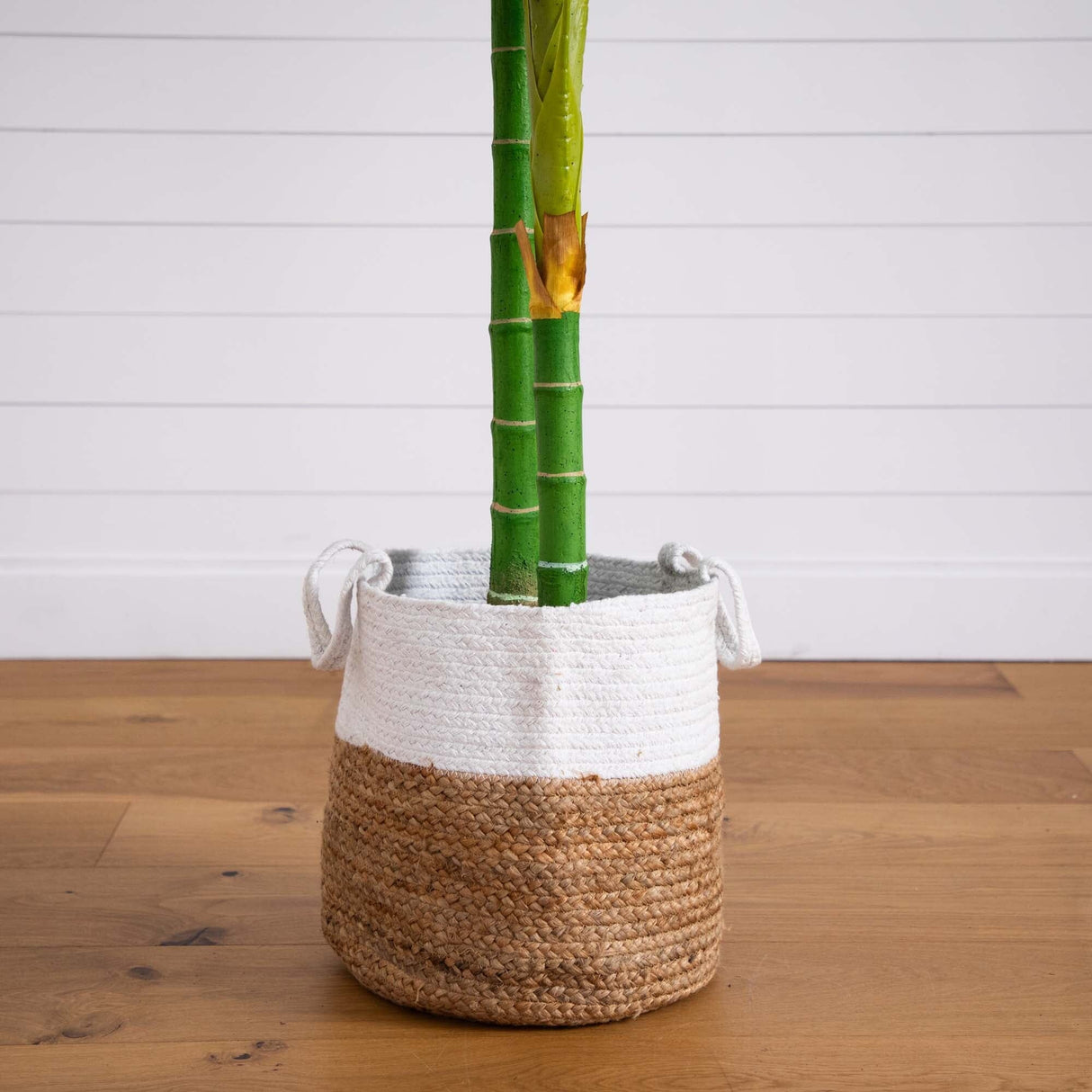 8’ Golden Cane Artificial Palm Tree in Handmade Natural Cotton Planter-Tree-Parc Decor