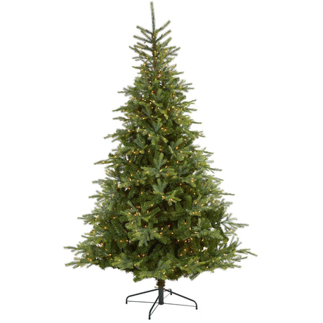 8’ North Carolina Spruce Artificial Christmas Tree with 650 Clear Lights and 1303 Bendable Branches-Christmas Tree-Parc Decor