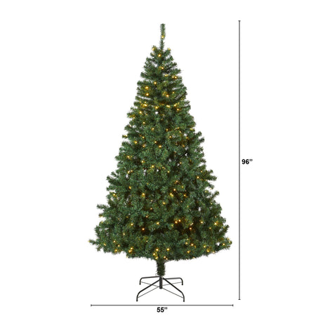 8' Northern Tip Artificial Christmas Tree with 450 Clear LED Lights-Christmas Tree-Parc Decor