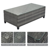 8-pieces Outdoor Wicker Round Sofa Set-Outdoor Furniture-Parc Decor