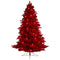 8' Red Flocked Fraser Fir Artificial Christmas Tree-Christmas Tree-Parc Decor
