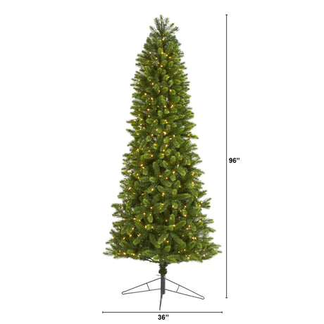 8' Slim Virginia Spruce Artificial Christmas Tree-Christmas Tree-Parc Decor