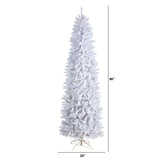 8’ Slim White Artificial Christmas Tree with 1348 Bendable Branches-Christmas Tree-Parc Decor