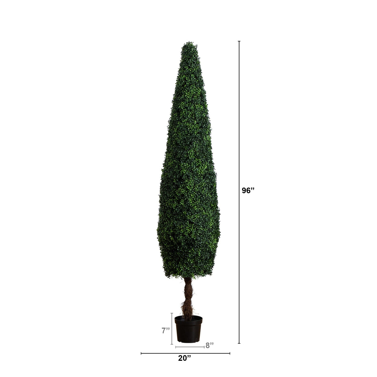 8’ UV Resistant Artificial Boxwood Topiary Cone Tree (Indoor/Outdoor)-Tree-Parc Decor