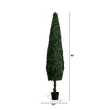 8’ UV Resistant Artificial Boxwood Topiary Cone Tree (Indoor/Outdoor)-Tree-Parc Decor