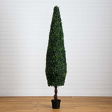 8’ UV Resistant Artificial Boxwood Topiary Cone Tree (Indoor/Outdoor)-Tree-Parc Decor