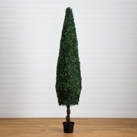 8’ UV Resistant Artificial Boxwood Topiary Cone Tree (Indoor/Outdoor)-Tree-Parc Decor