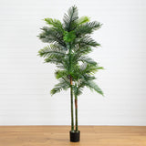 8’ UV Resistant Artificial Double Robellini Palm Tree (Indoor/Outdoor)-Tree-Parc Decor