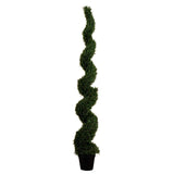 8' UV Resistant Artificial Rosemary Spiral Topiary Tree (Indoor/Outdoor)-Tree-Parc Decor