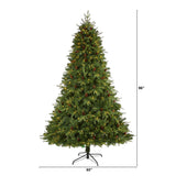 8’ Wellington Spruce “Natural Look” Artificial Christmas Tree with 550 Clear LED Lights and Pine Cones-Christmas Tree-Parc Decor