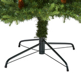 8’ Wellington Spruce “Natural Look” Artificial Christmas Tree with 550 Clear LED Lights and Pine Cones-Christmas Tree-Parc Decor