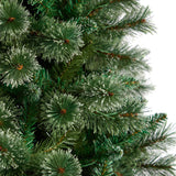 8’ Wisconsin Slim Snow Tip Pine Christmas Tree with 600 Clear LED Lights and 908 Bendable Branches-Christmas Tree-Parc Decor