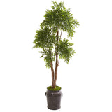 82” Ruscus Artificial Tree in Planter (Indoor/Outdoor)-Parc Decor