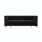 82.7" Modern Velvet Living Room Chesterfield Design Wide Sofa-Parc Decor