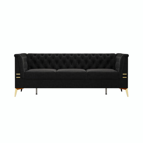 82.7" Modern Velvet Living Room Chesterfield Design Wide Sofa-Parc Decor