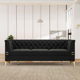 82.7" Modern Velvet Living Room Chesterfield Design Wide Sofa-Parc Decor